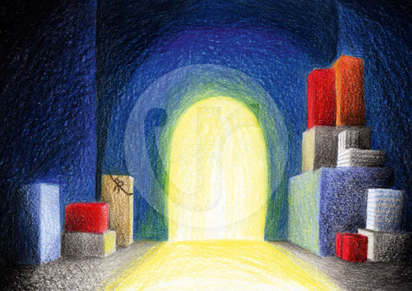 Illustrationen (S.23) für mein Kinderbuch "Besuch in der Weihnachtswerkstatt"