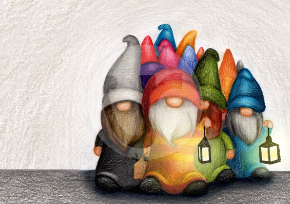 Illustrationen (S.28) für mein Kinderbuch "Besuch in der Weihnachtswerkstatt"