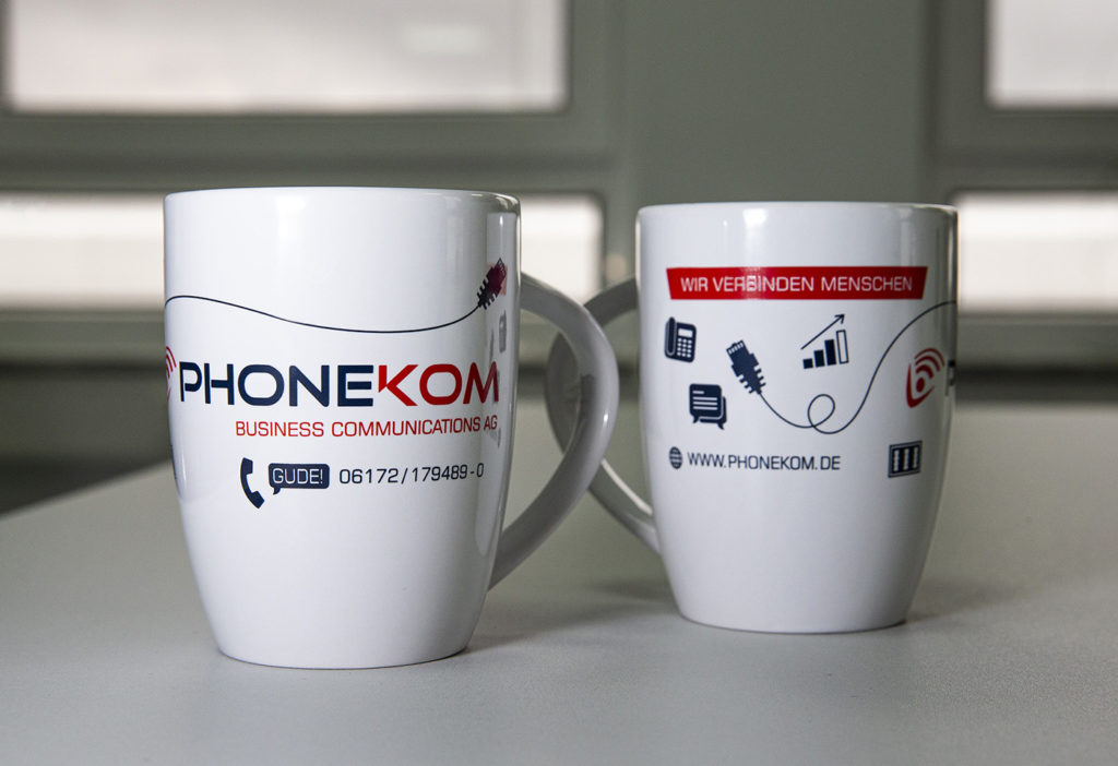 Merchandising/Tassendesign: PHONEKOM Business Communications AG