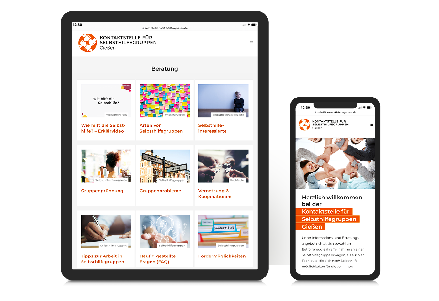Responsives Webdesign und Blog für die Selbsthilfe Kontaktstelle in Gießen