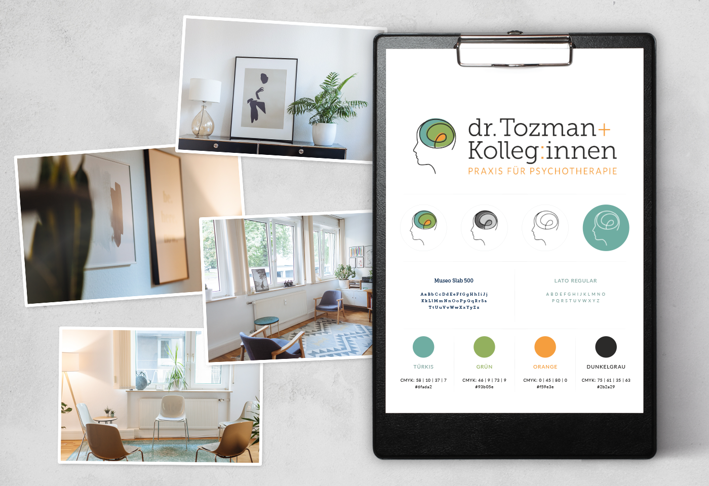 Corporate-Design für "Dr. Tozman & Kolleg:innen" in Frankfurt – Praxis für Psychotherapie