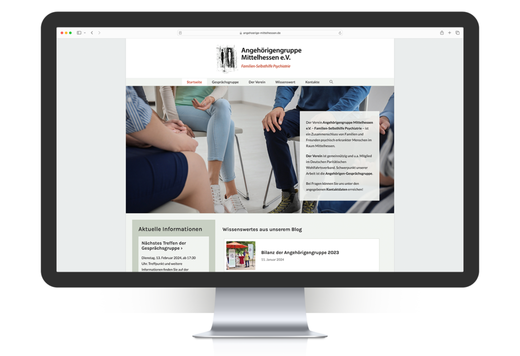 Wordpress-Website und Blog für Angehörigengruppe Mittelhessen e.V. in Mittelhessen – inklusive responsivem Webdesign