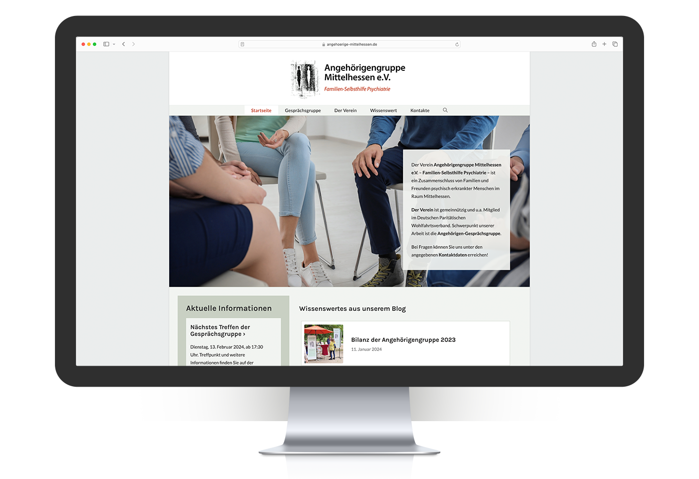 Wordpress-Website und Blog für Angehörigengruppe Mittelhessen e.V. in Mittelhessen – inklusive responsivem Webdesign
