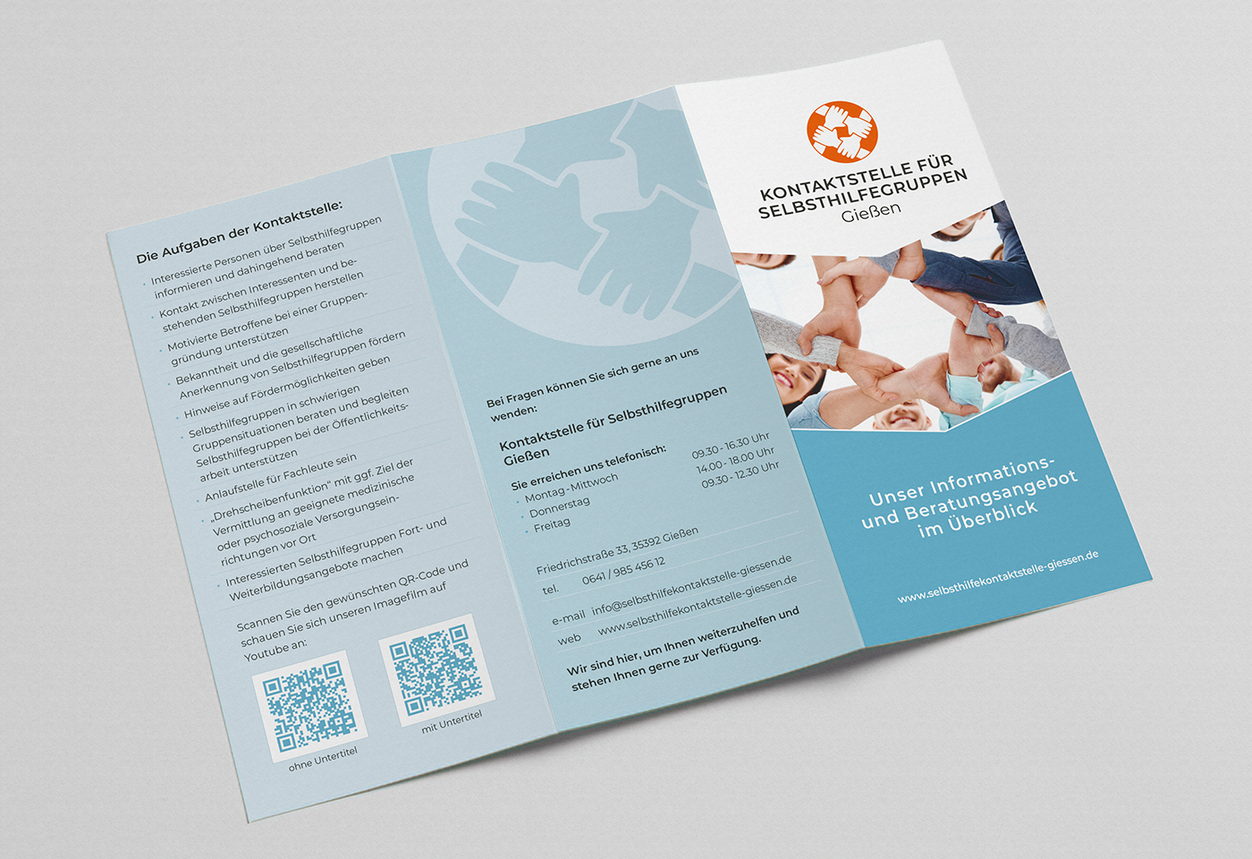 Imageflyer für die Kontaktstelle für Selbsthilfegruppen in Gießen - Außenansicht