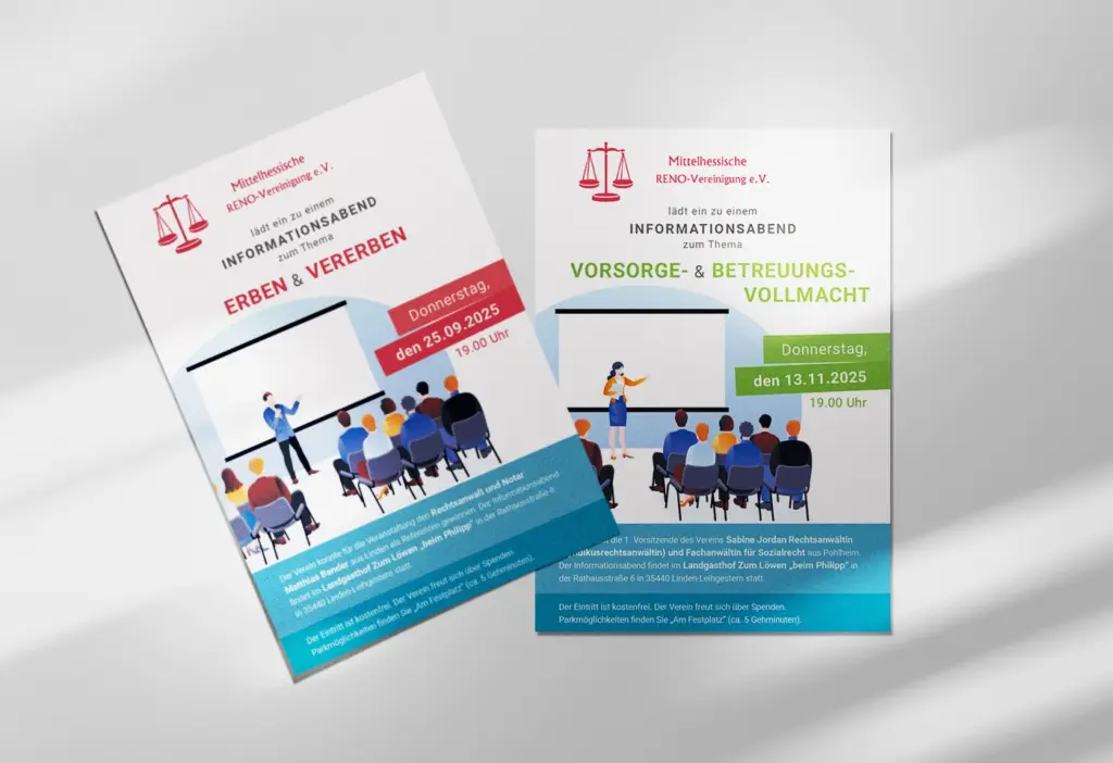 Veranstatltungsflyer für die Mittelhessische RENO-Vereinigung e. V.